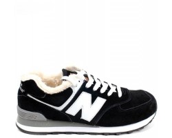 Кроссовки New Balance 574 Winter Black С МЕХОМ