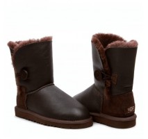 UGG Bailey Button Leather Metalic Chocolate