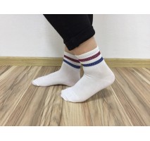 Носки White with Red and Blue Lines