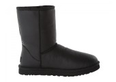 UGG Classic Short Leather Black - Фото 3