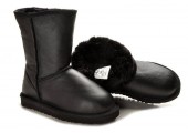 UGG Classic Short Leather Black - Фото 6