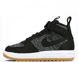 Кроссовки Nike Lunar Force 1 Flyknit Workboot Black/White/Grey