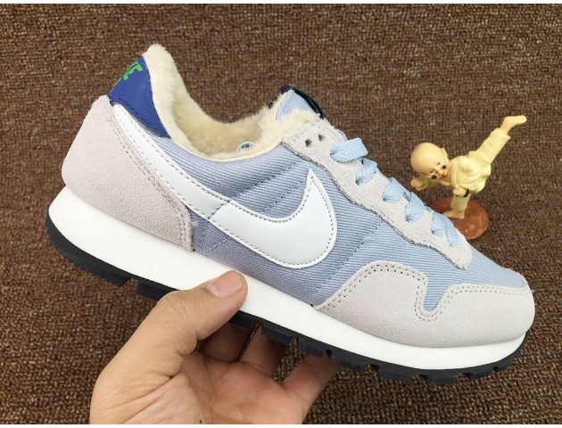 Кроссовки Nike Internationalist Light Blue/White С МЕХОМ