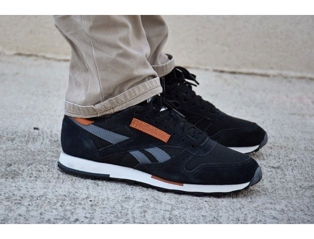 Кроссовки Reebok CL Leather Utility Black/Grey