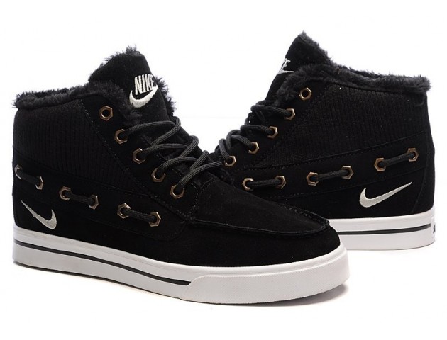 Кроссовки Nike High Top Fur Black С МЕХОМ