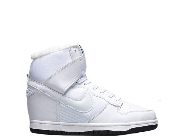 Сникерсы Nike WMNS Dunk Hight White С МЕХОМ