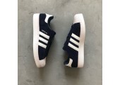 Кроссовки Adidas Superstar Suede Collegiate Navy/White - Фото 4