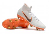 Футбольные бутсы Nike Mercurial Flyknit Superfly VI Elite SG AC White/Orange - Фото 5