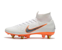 Футбольные бутсы Nike Mercurial Flyknit Superfly VI Elite SG AC White/Orange