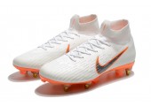 Футбольные бутсы Nike Mercurial Flyknit Superfly VI Elite SG AC White/Orange - Фото 8