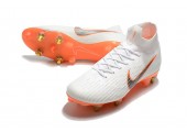 Футбольные бутсы Nike Mercurial Flyknit Superfly VI Elite SG AC White/Orange - Фото 6