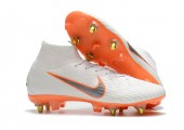 Футбольные бутсы Nike Mercurial Flyknit Superfly VI Elite SG AC White/Orange - Фото 9