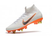 Футбольные бутсы Nike Mercurial Flyknit Superfly VI Elite SG AC White/Orange - Фото 4