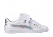 Кроссовки Puma Basket Heart White holographic - Фото 1