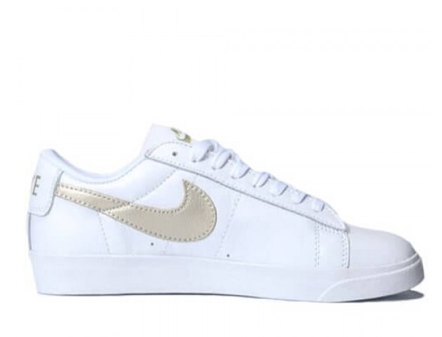 Кроссовки Nike Blazer Low Leather White/Haki Gold