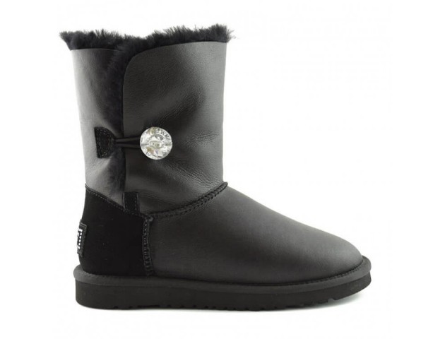 UGG Bailey Button Bling Leather Black II