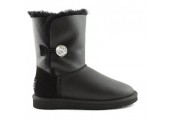 UGG Bailey Button Bling Leather Black II - Фото 2