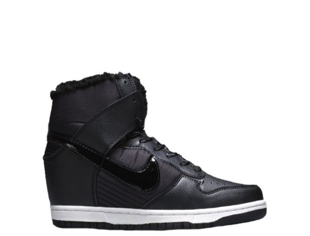 Сникерсы Nike WMNS Dunk Hight Black С МЕХОМ