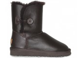 UGG BAILEY BUTTON II BOOT LEATHER BROWN - Фото 1