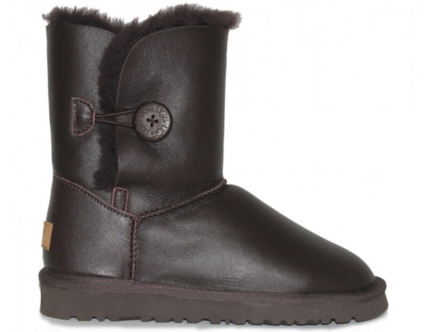 UGG BAILEY BUTTON II BOOT LEATHER BROWN