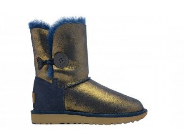 UGG Bailey Button Metallic Blue/Gold