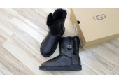 UGG Bailey Button Leather Black - Фото 4