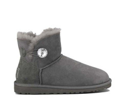 UGG MINI BAILEY BUTTON BLING BOOT GREY