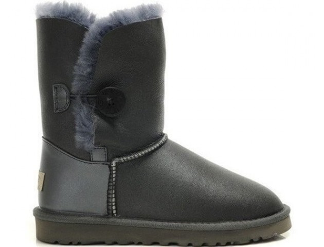 UGG Bailey Button Leather Grey
