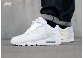 Кроссовки Nike Air Max 90 Leather All White - Фото 3