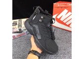Кроссовки Nike Huarache X Acronym City MID Leather All Black С МЕХОМ - Фото 4