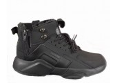 Кроссовки Nike Huarache X Acronym City MID Leather All Black С МЕХОМ - Фото 1