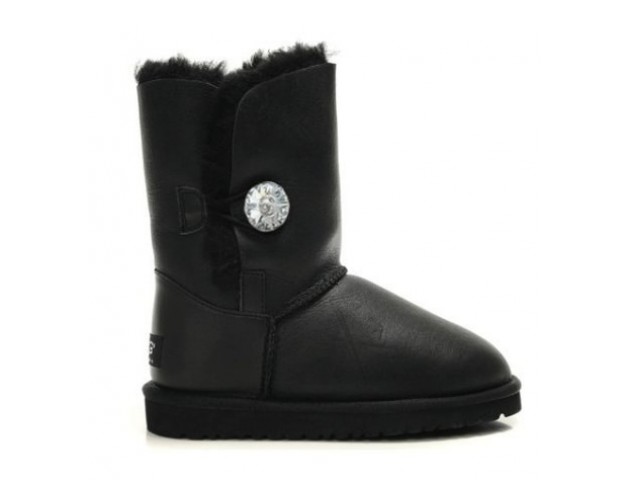 UGG Bailey Button Bling Leather Black