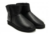 UGG Classic Mini Аll Leather Bomber Black - Фото 3