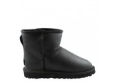 UGG Classic Mini Аll Leather Bomber Black - Фото 1
