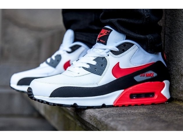 Кроссовки Nike Air Max 90 White/Black/Cool Grey/Challenge Red
