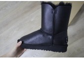 UGG BAILEY BUTTON BOOT LEATHER BLING BLACK/METALLIC - Фото 4
