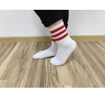 Носки White with Red Lines