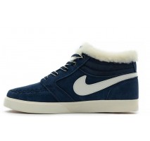 Кроссовки Nike Blazer Mid Navy С МЕХОМ