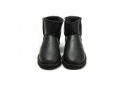 UGG CLASSIC MINI BOOT LEATHER BLACK - Фото 4