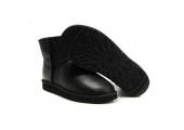 UGG CLASSIC MINI BOOT LEATHER BLACK - Фото 3