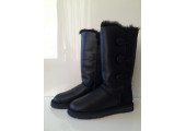 UGG Bailey Button Triplet II Leather Black - Фото 2