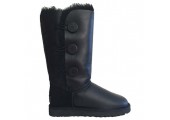 UGG Bailey Button Triplet II Leather Black - Фото 1